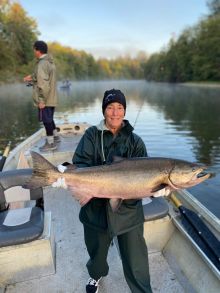 Josee-Marie from Quebec with Stamp River Chinook Salmon