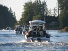 Kyuquot Sound Fleet heading out of the bay