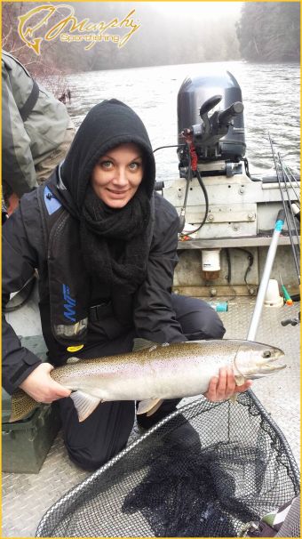 Angela's First Steelhead Jan 24 2016