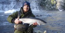 Stamp River Chrome bullet Steelhead on a crisp clear day